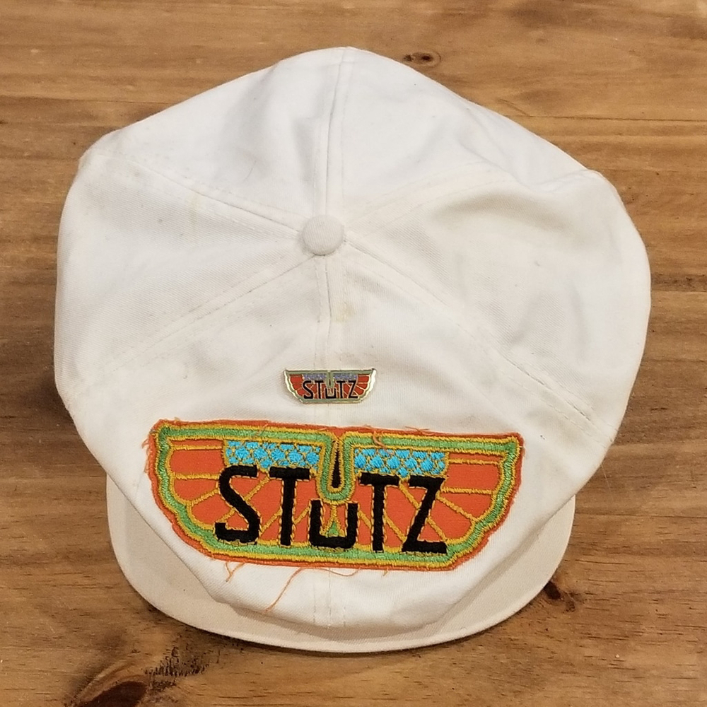 Vintage Stutz Snapback Flat Cap One Size White Luxury Performance Cars American